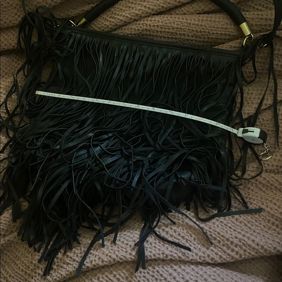 H&M Black Fringe Shoulder Bag - Picture 8 of 12